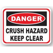 DuraStripe rechthoekig veiligheidsteken / DANGER CRUSH HAZARD KEEP CLEAR 